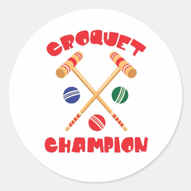 Sticker Rond Champion du Croquet (Devant)