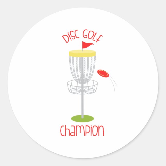 Sticker Rond Champion du Disk Golf (Devant)