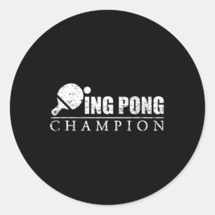 Sticker Rond Champion Ping Pong