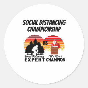 Sticker Rond Championnat de Distances Sociales - Yeti