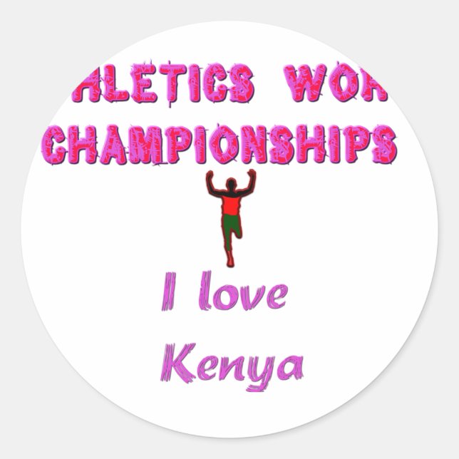 Sticker Rond Championnats du monde d'athlétisme Kenya Runner :  (Devant)