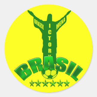 Sticker Rond Championnats du monde de victoire Hexa du Brésil s