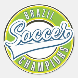 Sticker Rond Champions de Football du Brésil