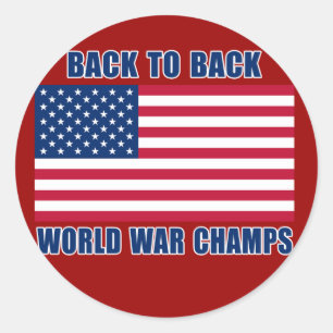 Sticker Rond Champions de la Guerre mondiale incontestés avec d