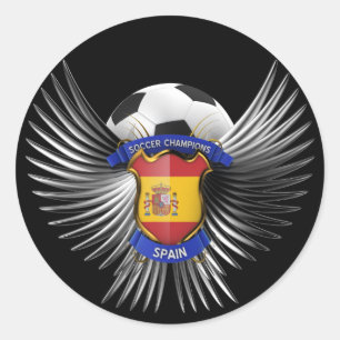 Sticker Rond Champions du football de l'Espagne