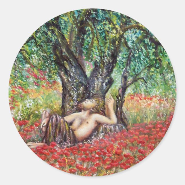 STICKER ROND CHAMPS DE PAN, D'OLIVE ET DE POPPY (Devant)
