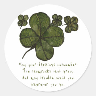 Sticker Rond Champs de shamrock