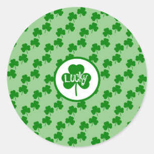 Sticker Rond Chance trèfle Stick rond classique Saint Patrick