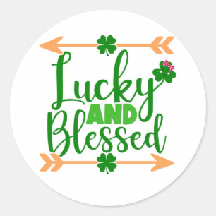 Sticker Rond 🍀 chanceux et bénis ✨