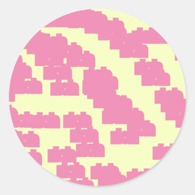 Sticker Rond chanceux rose 888 (Devant)