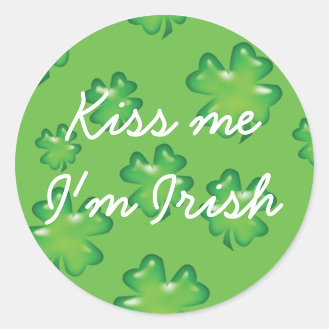 Sticker Rond chanceux shamrock trèfle irlandais à quatre feuill (Devant)