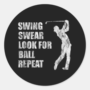 Sticker Rond Chandail À Swing Chercher Ball Répéter -