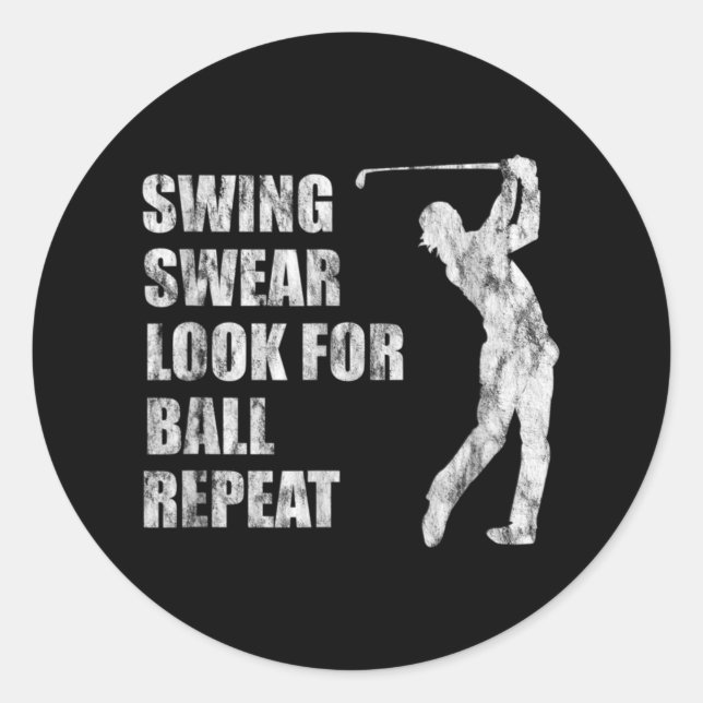 Sticker Rond Chandail À Swing Chercher Ball Répéter - (Devant)