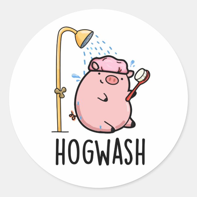 Sticker Rond Chandail de porc amusant (Devant)