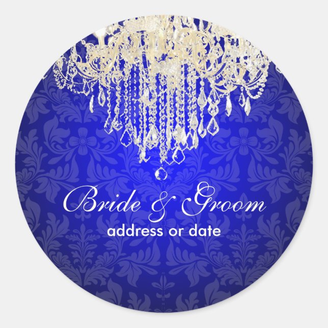 Sticker Rond Chandelier en cristal PixDezines/damas baroque (Devant)