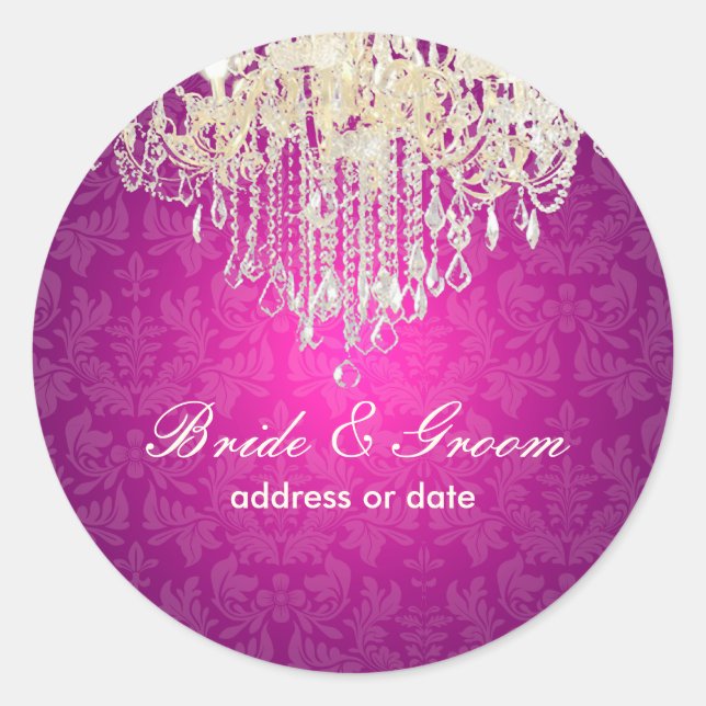 Sticker Rond Chandelier en cristal PixDezines/damas baroque (Devant)