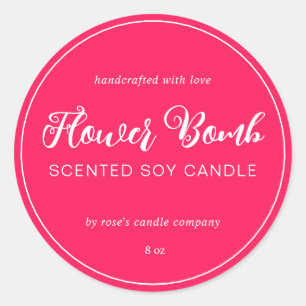 Sticker Rond Chandelle de Soy Chic Calligraphie Diva Rose