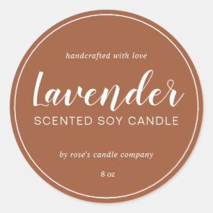 Sticker Rond Chandelle de Soy Chic Calligraphie TerraCotta