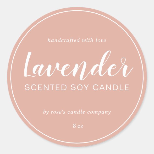 Sticker Rond Chandelle De Soy Fabriquée Maison Calligraphie Chi (Devant)