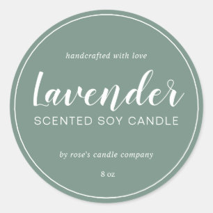 Sticker Rond Chandelle de Soy fait maison Chic Calligraphie Dus
