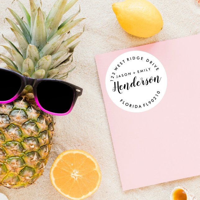 Sticker Rond Changement d'adresse, nouveau domicile, adresse de (Créateur téléchargé)