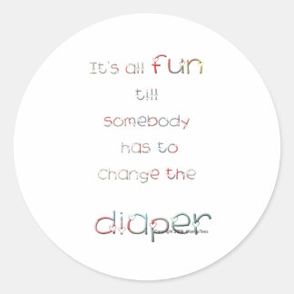 Sticker Rond Changement de couche d'amusement