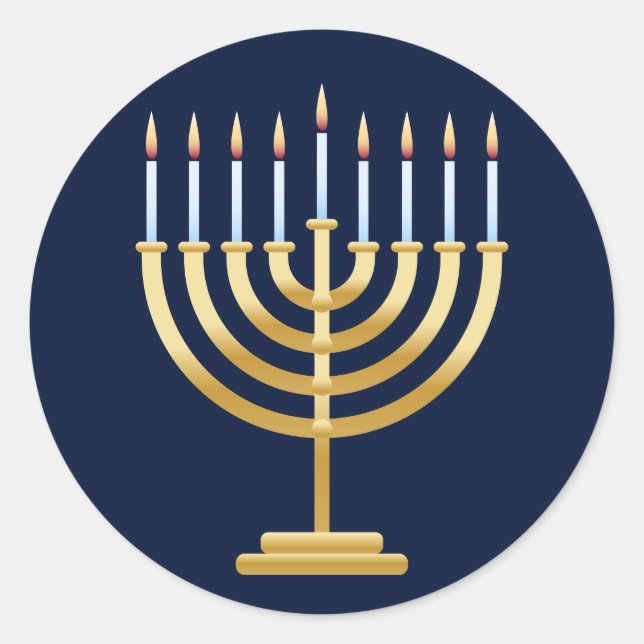 Sticker Rond Chanoukah menorah (Devant)