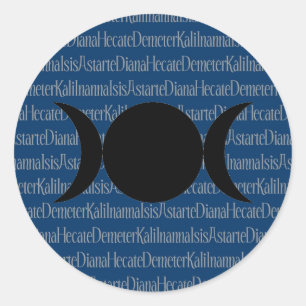 Sticker Rond Chant de déesse (bleu)