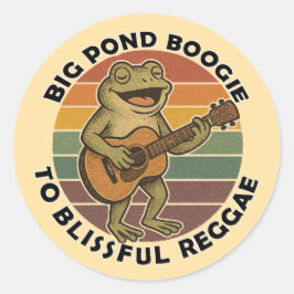 Sticker Rond chant drôle de grenouille