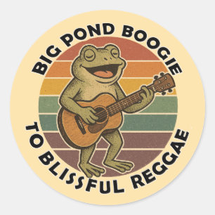 Sticker Rond chant drôle de grenouille
