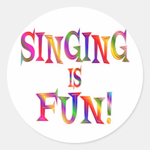 Sticker Rond Chanter est amusant