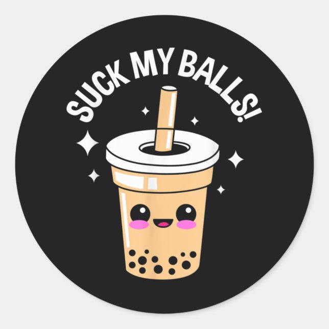 Sticker Rond Chanter mes boules Boba (Devant)