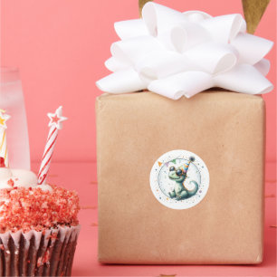 Sticker Rond Chapeau de fête mignon cadeau d'anniversaire de di