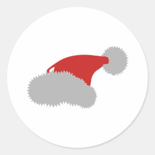 Sticker Rond Chapeau de Père Noël
