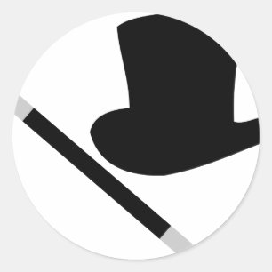 Sticker Rond chapeau et baguette magique