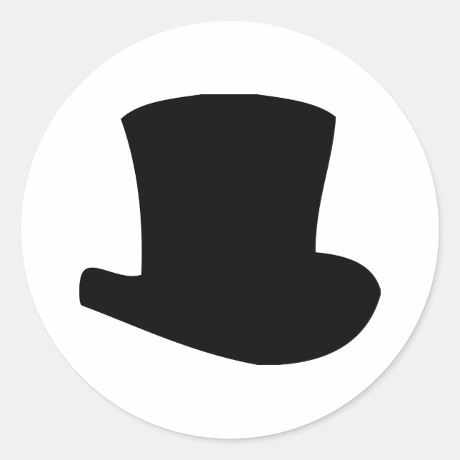 Sticker Rond chapeau noir cirque magicien (Devant)