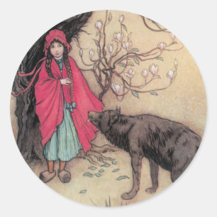 Sticker Rond Chapeau rouge