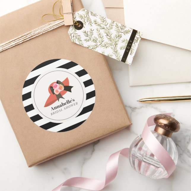 Sticker Rond Chapeau rouge de style Derby Rose pour enterrement (Cadeaux)