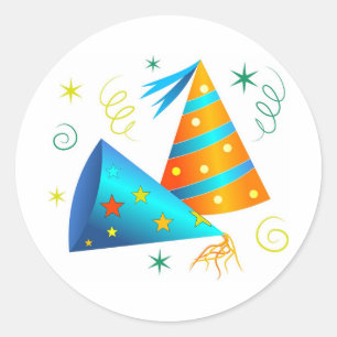 Sticker Rond Chapeaux de fête