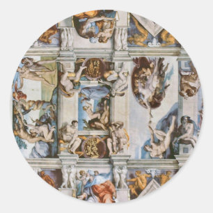 Sticker Rond Chapelle Sixtine au plafond Michelangelo