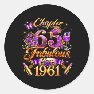 Sticker Rond Chapitre 65 Fabuleux depuis 1961 65e anniversaire