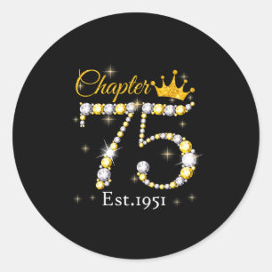 Sticker Rond Chapitre des femmes 75 Fabuleux depuis 1951 75e an