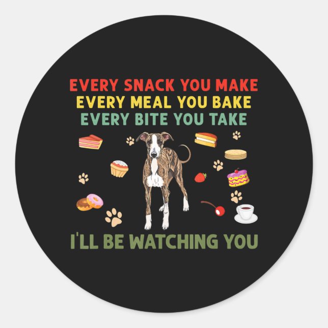 Sticker Rond Chaque collation que vous faites chaque repas que  (Devant)