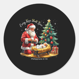 Sticker Rond Chaque genou fléchira Philippiens 2_10 Noël