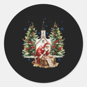 Sticker Rond Chaque genou se courbera Scène de la Nativité Reli