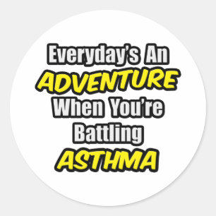Sticker Rond Chaque jour est une aventure...Asthme