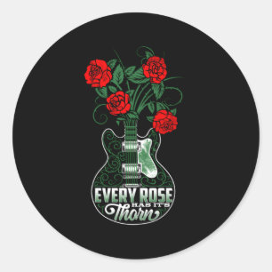 Sticker Rond Chaque Rose A Ses Roses Guitaristes Et Guit.