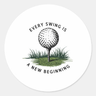 Sticker Rond Chaque Swing Est Un Nouveau Début Golf