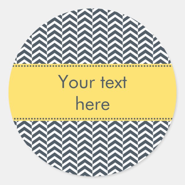 Sticker Rond Charbon et blanc avec Chevron jaune (Devant)