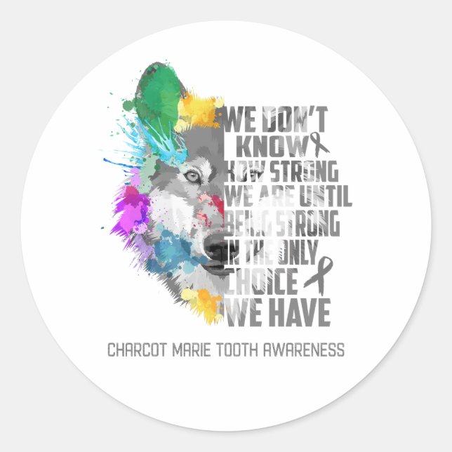 Sticker Rond Charcot Marie Sensibilisation aux dents Ruban Cade (Devant)